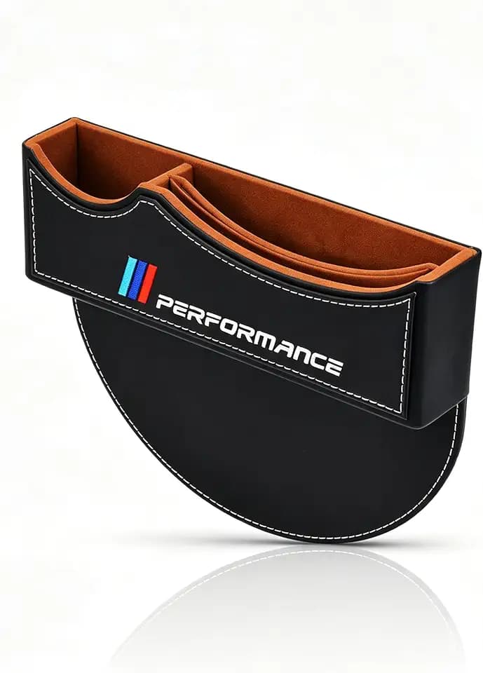 Car Seat Gap Filler Storage Box, Console Crevice Organizer Pocket (Black)