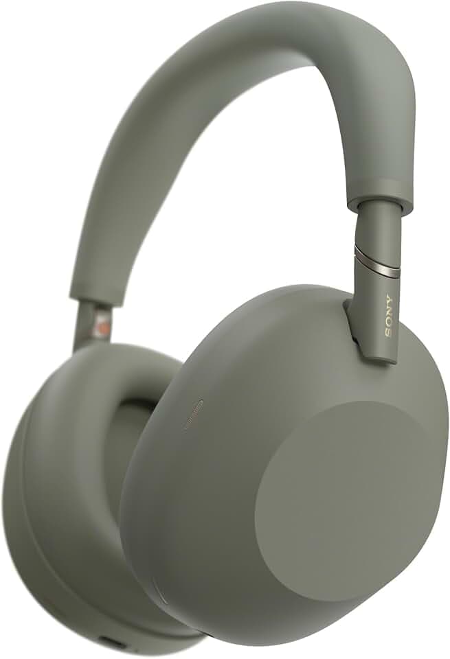 Sony WH-1000XM6 kabellose Noise Cancelling-Kopfhörer, Signature Hi-Res Sound, Bluetooth-Kopfhörer, Komfort, faltbares Design, magnetische Tragetasche, 30 Std.-Akku NC An, iOS & Android - Olive Gray