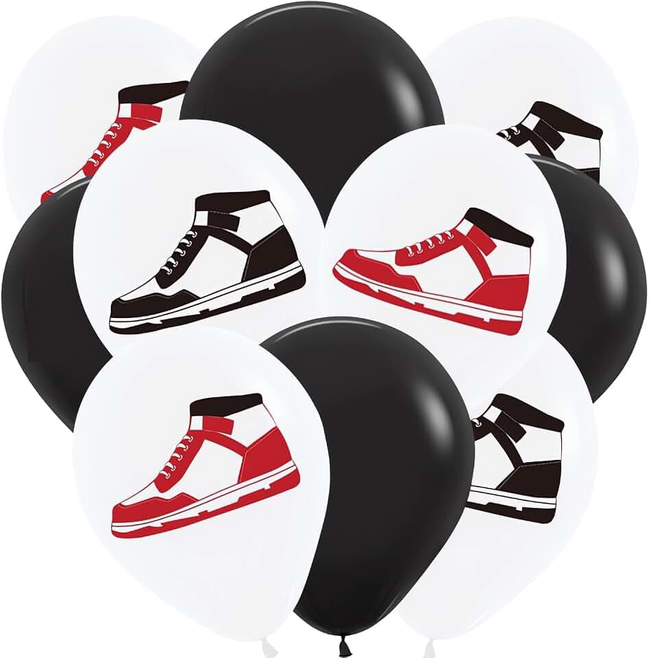 Retro Basketball Sneaker Balloons Sports Theme Aluminum foil balloons basketball shoes sneaker balloons for sports theme party decorations Boys Men Game Birthday supplies 30pcs