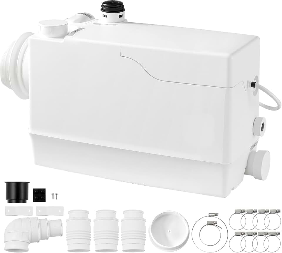 VEVOR Fäkalienhebeanlage 800 W 12000 L/h 10 m Förderhöhe mit 4 Einlässen