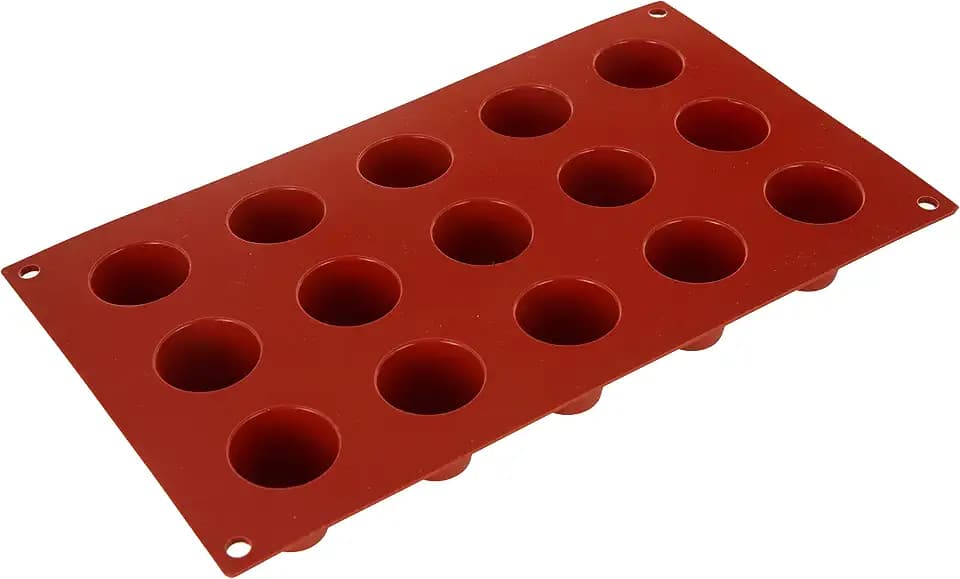 silikomart | SF0019 Silikonform für BABÀ Monoportionen, antihaftbeschichtet, 15 Hohlräume, 1er Pack Kuchenform, Ø 35 h 38 mm, Made in Italy