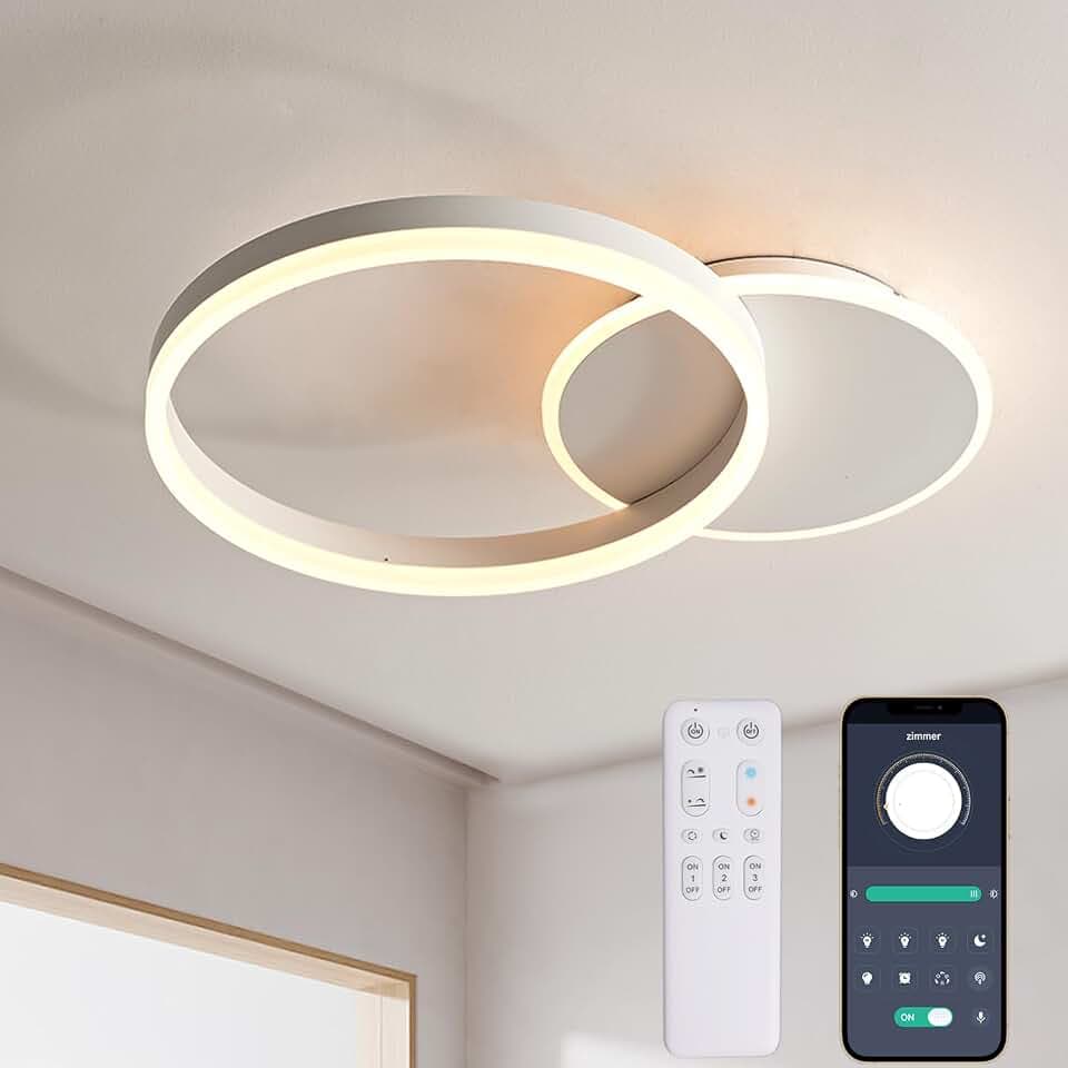 55CM LED Deckenleuchte Wohnzimmer Ring Dimmbar Deckenlampe 36W