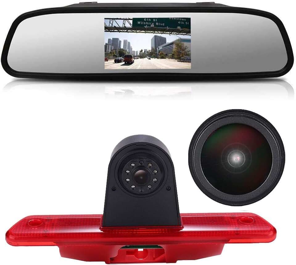 1280x720 Pixel Transporter Van der Drittes Bremslichtkamera Bremslicht Autokamera Rückfahrkamera+4.3" Zoll Rückspiegel für Peugeot Expert/FIAT Scudo/Citroen Jumpy 2007-2016
