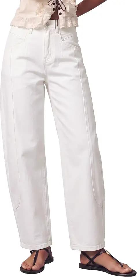luvamia Barrel Jeans Women Baggy High Waisted Stretchy Ankle Denim Pants