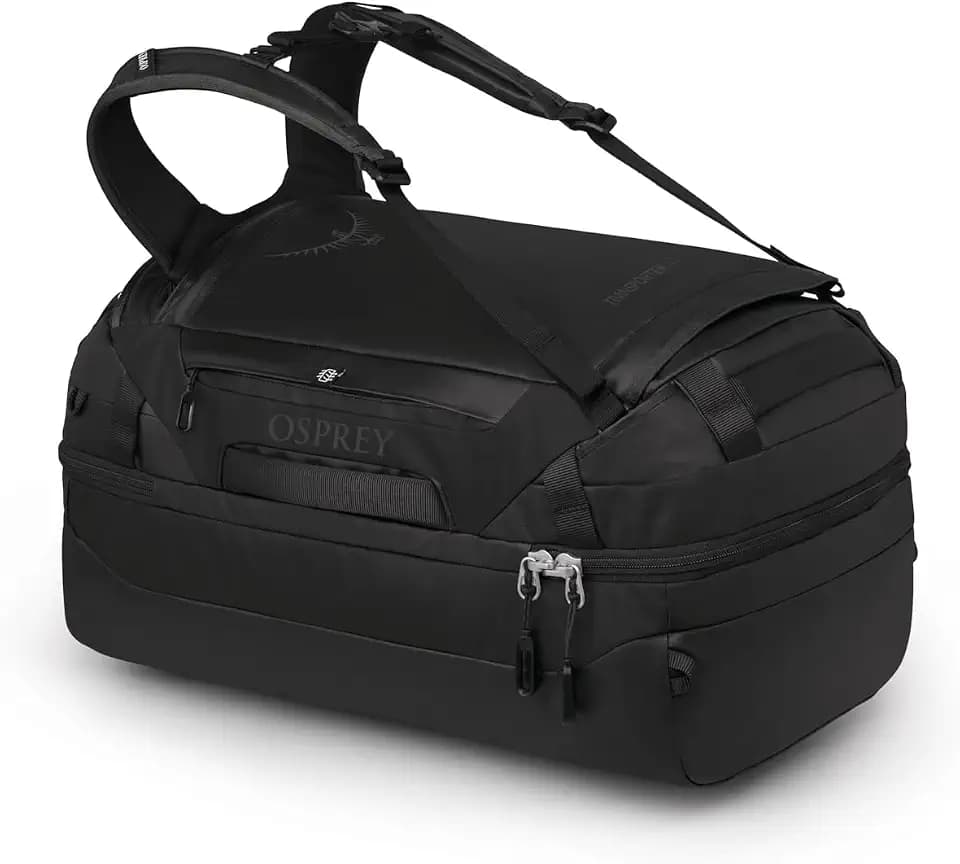 Osprey Transporter Durable Squffel Bag - Water Resistant Square Split Travel Duffel Backpack