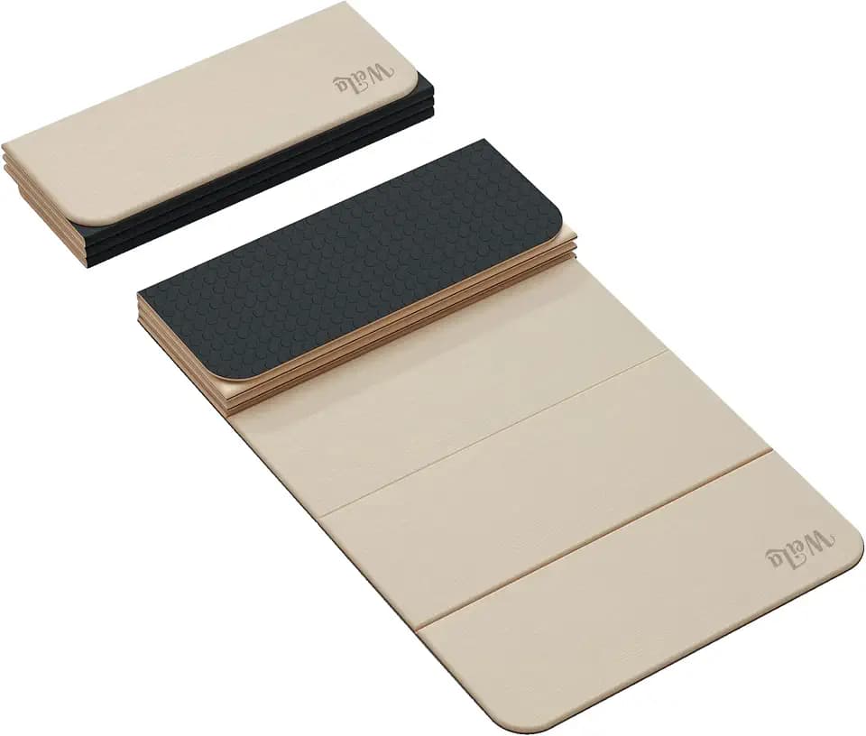 Foldable Yoga Excercise Mat 71"L x 24"W, Odourless Light Weight POE Mat For Home Fitness and Gym Workouts, 1/4 inch Non-slip design for All Types of Yoga Pilates