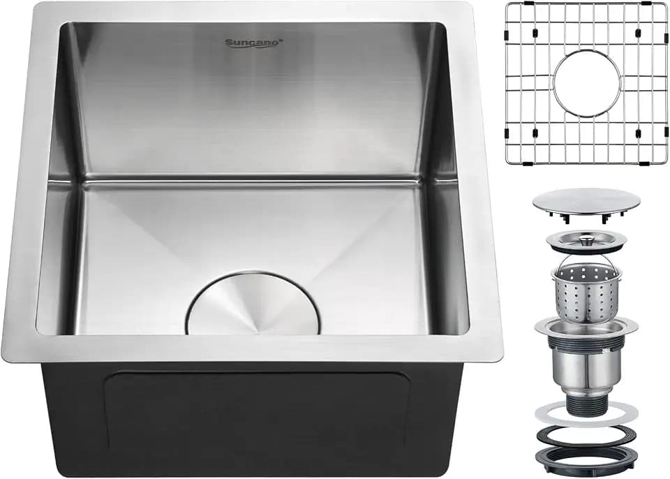 15x15 Undermount Bar Sink Stainless Steel Small Kitchen Sink