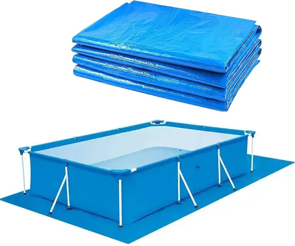 Pool Bodenplane, Faltbare Rechteckige PoolBodenmatte für Rahmenpools & aufblasbaren Pool, Wasserdichter Schwimmbad Bodenschutz für Aufstellpools (250 * 340cm/98.43 * 133.86in)