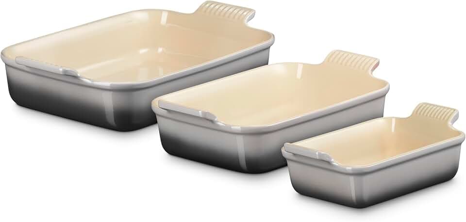 Le Creuset Stoneware Heritage Rectangular Baking Dish, 3 pc., Oyster