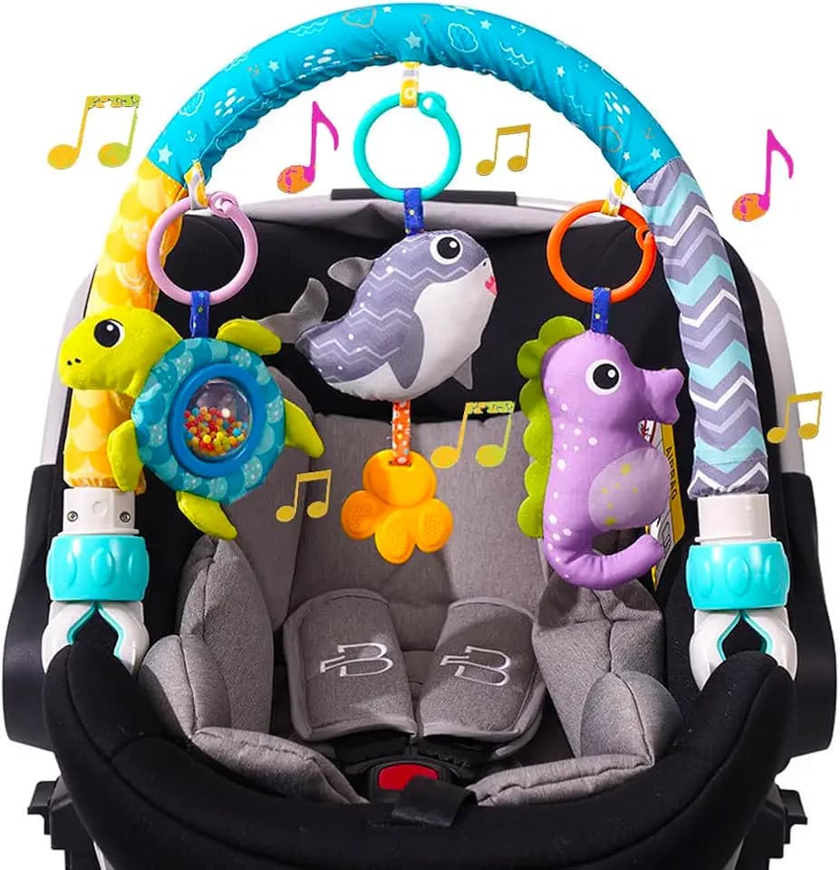 Baby Stroller Arch Toys 0-12 Months Adjustable Clip On Arch Mobile Toy Bar