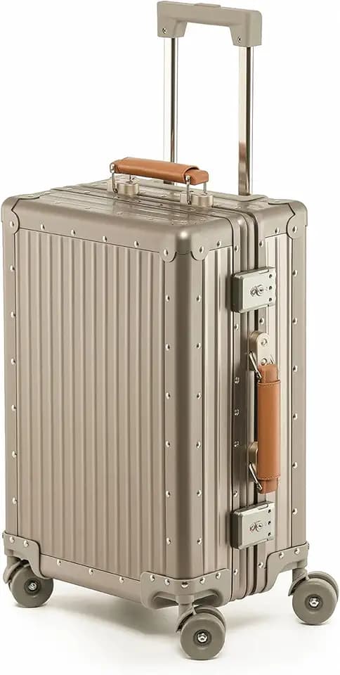 20 inch All Aluminum Carry On Luggage Hard Shell Suitcase,Gold
