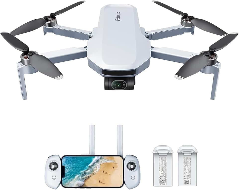Potensic ATOM GPS Drohne mit 4K Kamera&3-Achsen-Gimbal, Unter 249g, 6KM FPV Übertragung, Visuelles Folgen/QuickShots/RTH, 12MP Fotos Kameradrohne für Anfänger Erwachsene, 2 Akkus 64 Min.Flugzeit, C0