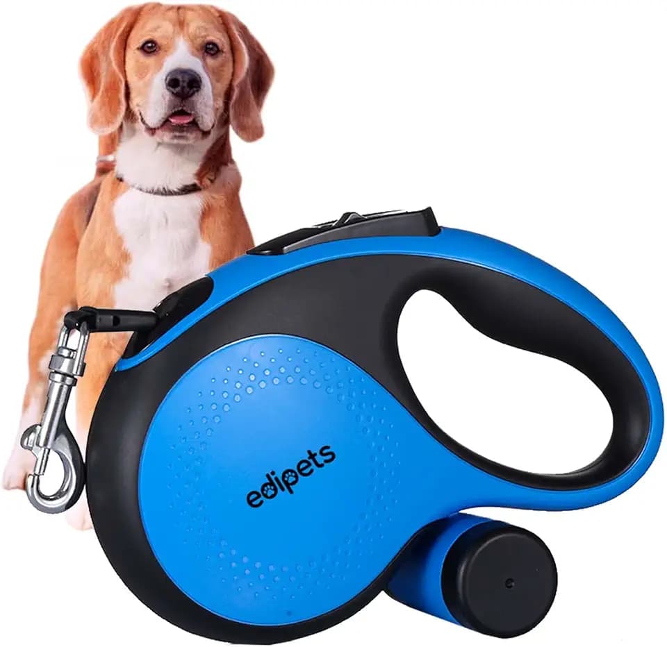 Edipets, Hundeleine, Ausziehbar und Einziehbar, 5 m, 8 m, Flexibel, für Training und Spaziergänge, für kleine, mittelgroße und große Hunde (Blau, 5 Meter)