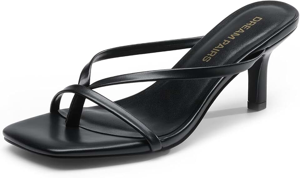 DREAM PAIRS Women's Flip-Flops Kitten Heels Sandals