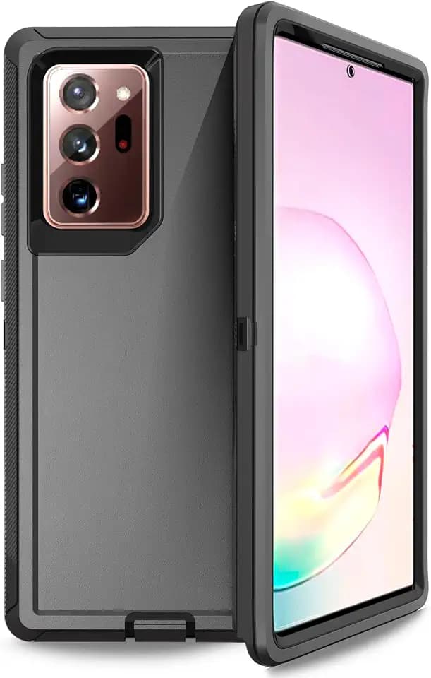 Case for Samsung Galaxy Note 20 Ultra 5G, Phone Case Heavy Duty Shockproof Dustproof Rugged Defender Protective, 3 in 1 Bumper Cover Black(Without Built-in Screen Protector)