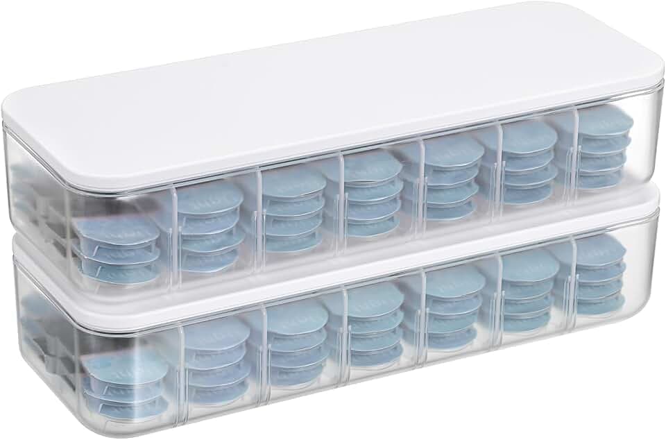 SUMTree 1 Packung farbige Kontaktlinsen-Organizer, Einweg-Kontaktlinsenspender, geteilte Aufbewahrungsbox für alle Marken, tägliche Kontaktlinsen, farblos, 26.5 cm (L) x 5.7 cm (W) x 9.5 cm (H