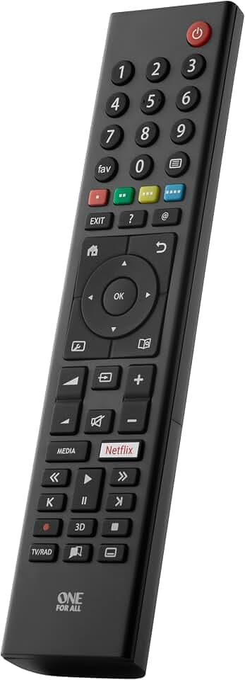 One for All Grundig TV Fernbedienung - Funktioniert mit Allen Grundig TV/Smart TV - die ideale TV-Ersatzfernbedienung - URC1915, schwarz