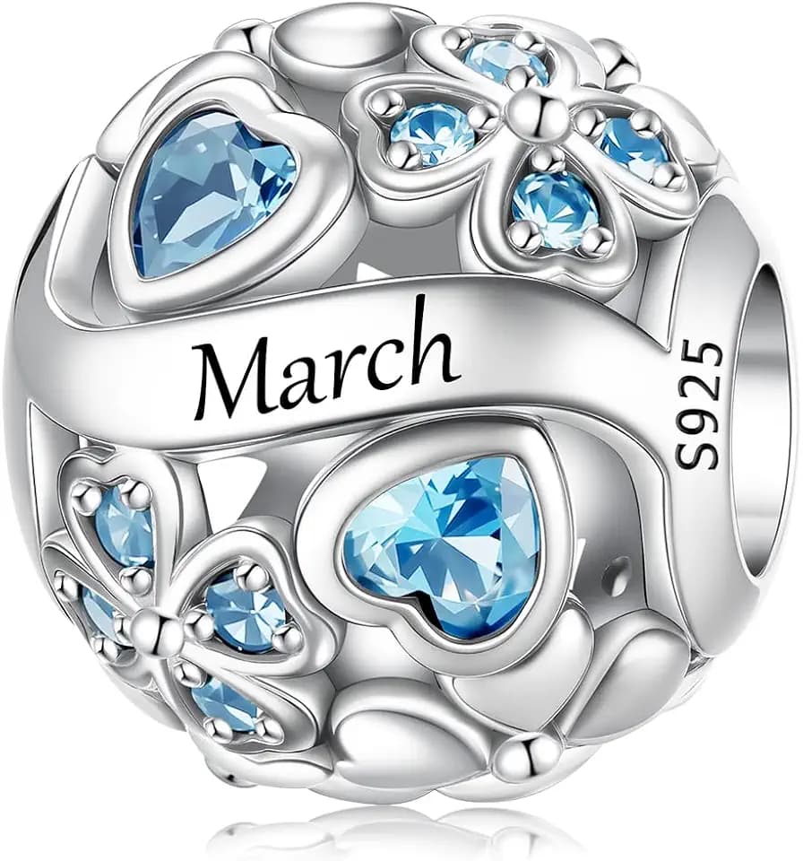 925 Sterling Silber Birthstone Charm, Mode aushöhlen Glücksklee Charms， Damen Geburtstag Urlaub Geschenk