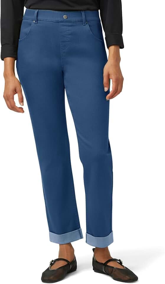 HUE Women's Girlfriend Mid-Rise Denim Pant