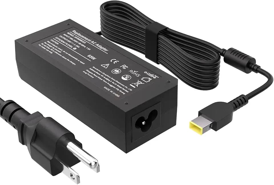 65W Laptop Charger Replacement for Lenovo Laptop Thinkpad Computer AC Power Adapter - Square Yellow Tip