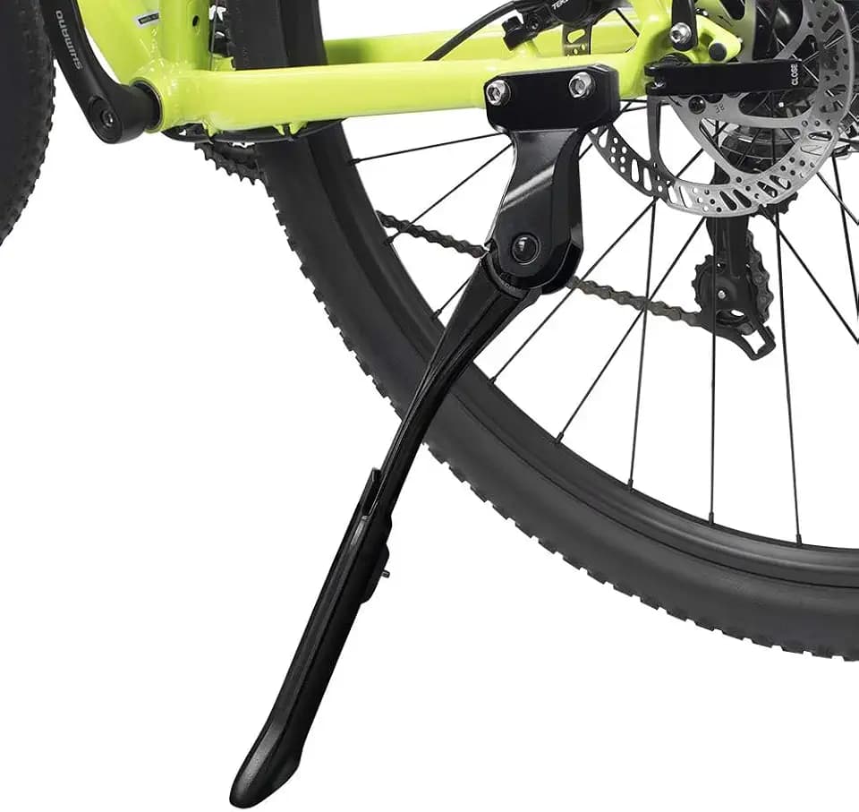 BV Bike Kickstand - Mountain Bike Kick Stand for 24-29" Bicycles - Adjustable Length, Non-Slip Sole, Aluminum Alloy Material - Black Bicycle Kickstand