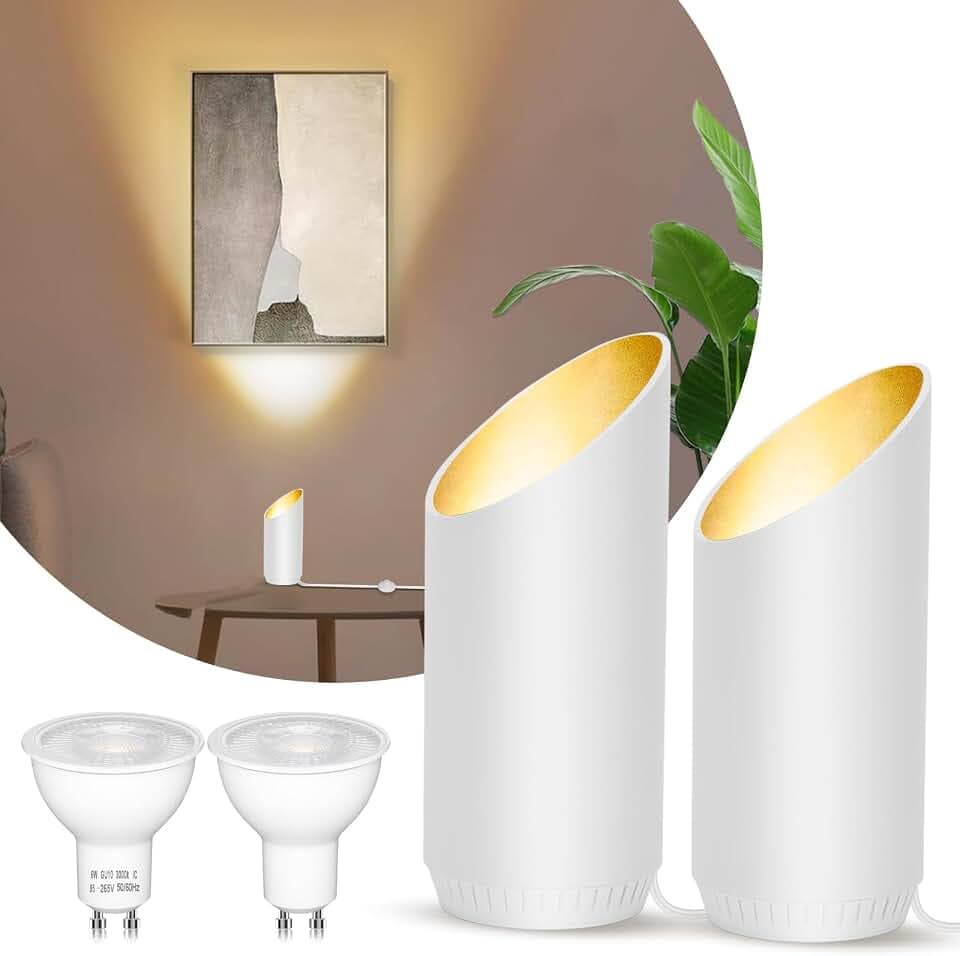 Up Lights Indoor: 2 Pack 6W GU10 Floor Can Lights, White