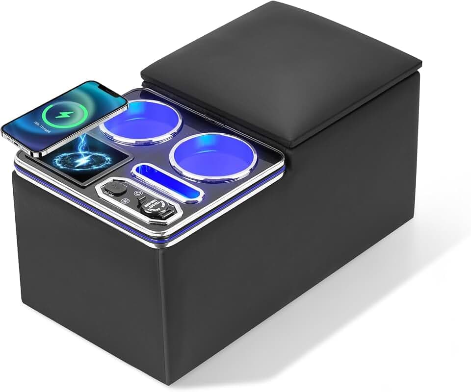 Upgrade Mittelkonsole Auto mit Wireless Charging & 7-Farben LED