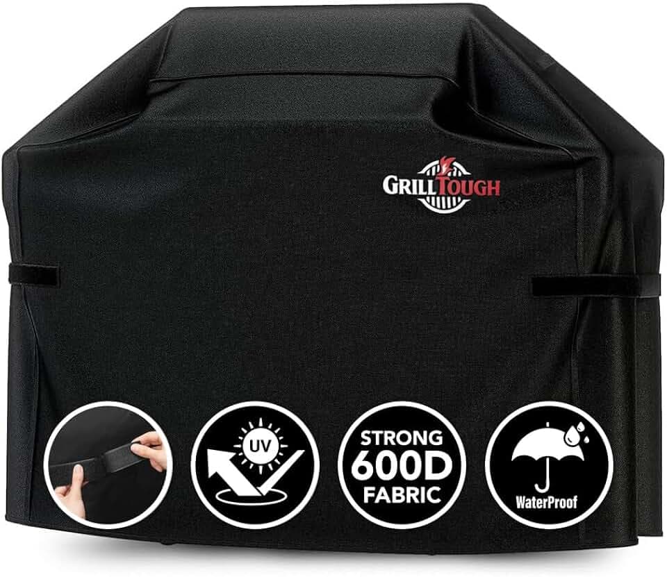 GrillTough Heavy Duty BBQ Grill Cover for Outdoor Grill, 64 Inch Black