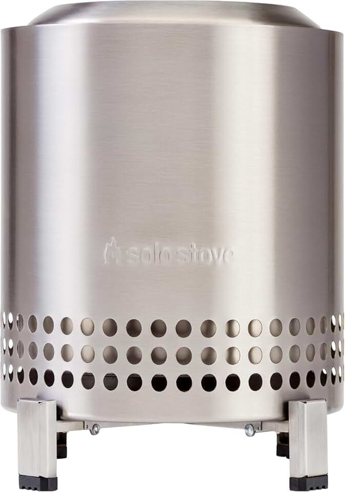 Solo Stove Mesa XL Tischfeuer Outdoor | Raucharmer Mini Tischkamin, Deko für Garten, Terrasse und Balkon, Für Pellets/Holz, Edelstahl, Inkl. Standfuß, Aufbewahrungsbeutel, 21,8 x 17,8cm, 1 kg, Silber