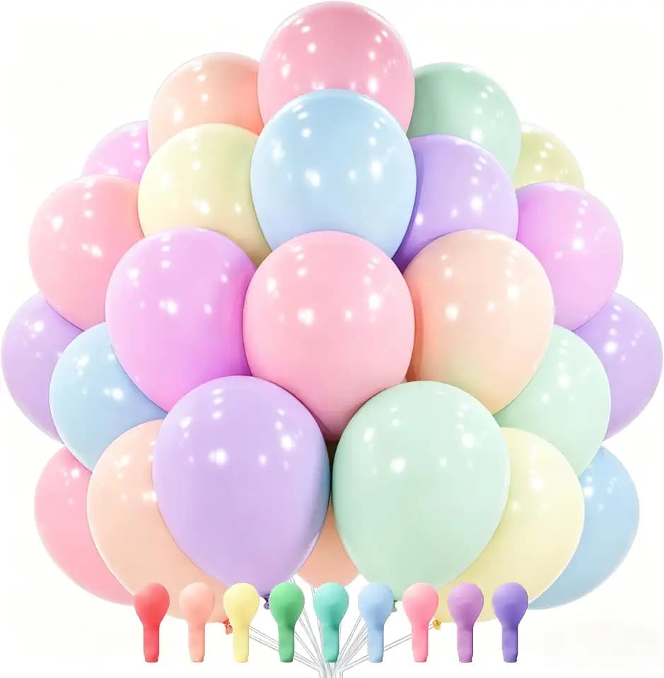 PartyWoo Pastel Balloons 101pcs Pastel Rainbow Balloons 12 Inch