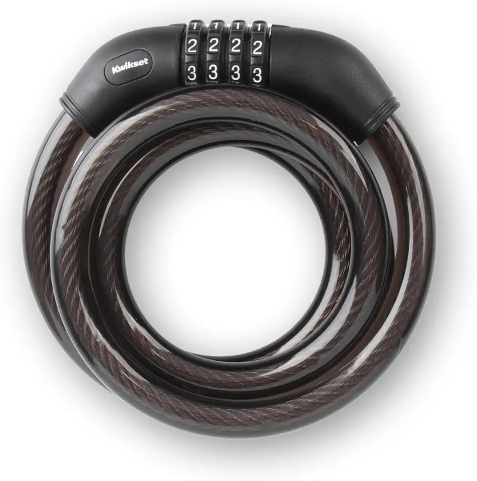 Kwikset Combination Bicycle Cable Lock, 4-Digit, 6 ft, 5/8" Diameter