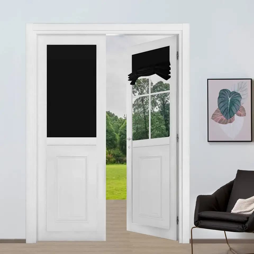 DREAM ART Home Blackout Curtains Doors-French Door Curtains for Small Window, Rod Pocket Short Front Sidelight Curtain, 2 Panel(W26 x L66 inch)