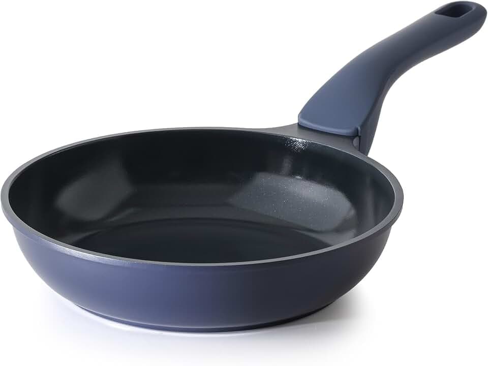 PRICUSIS Nonstick Frying Pan, 8/10/12 Inch Skillet with Stay Cool Handle, Fully Coated, Induction Compatible, 100% Dishwasher Safe, PTFE PFAS & PFOA Free（8 Inch, Blueberry Mist）