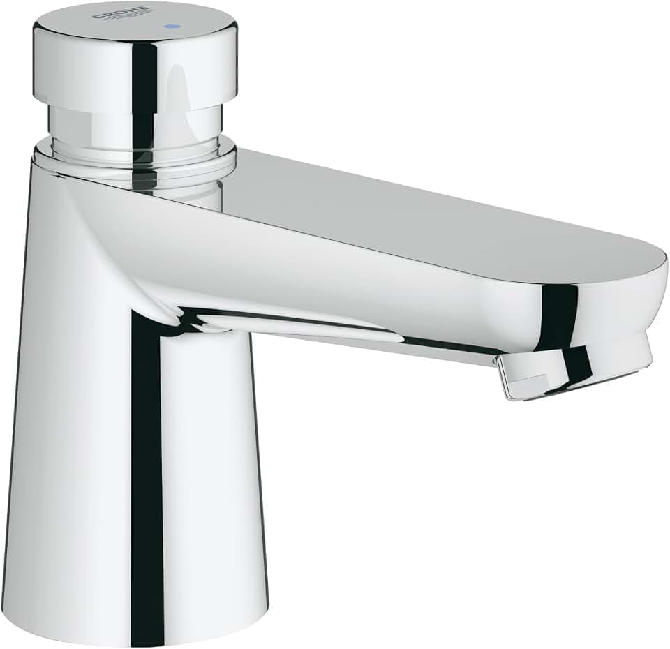 GROHE Eurosmart CT, Selbstschlussarmatur für den Waschtisch (Armatur für öffentliche Waschräume, automatische Wasserabschaltung, robuste Metallausführung, hygienische Bedienung), chrom, 36265000