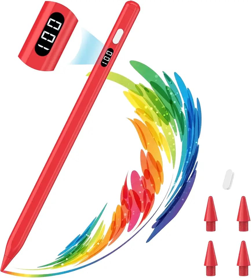 MoKo Stylus Pen for iPad 2018-2026, USB-C Charge Pencil with LED Display