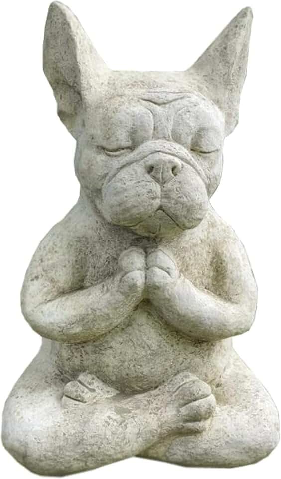 Bulldogge Buddha-Statue, meditierende Yoga-Hund-Figur, dekoratives Tischplatten-Sammlerstück, für Heimdekoration, Garten, Hof