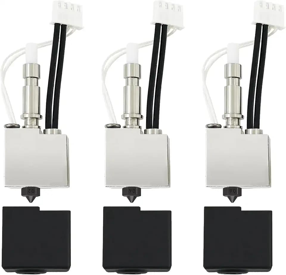 0.2 mm/0.4 mm/0.6 mm Hotend-Kit für Kobra S1 Combo Edelstahl-Druckkopf-Extruder-Kit mit Heizblock-Thermistor Hot-End-Düse aus gehärtetem Stahl für Anycubic Kobra S1/ACE Pro