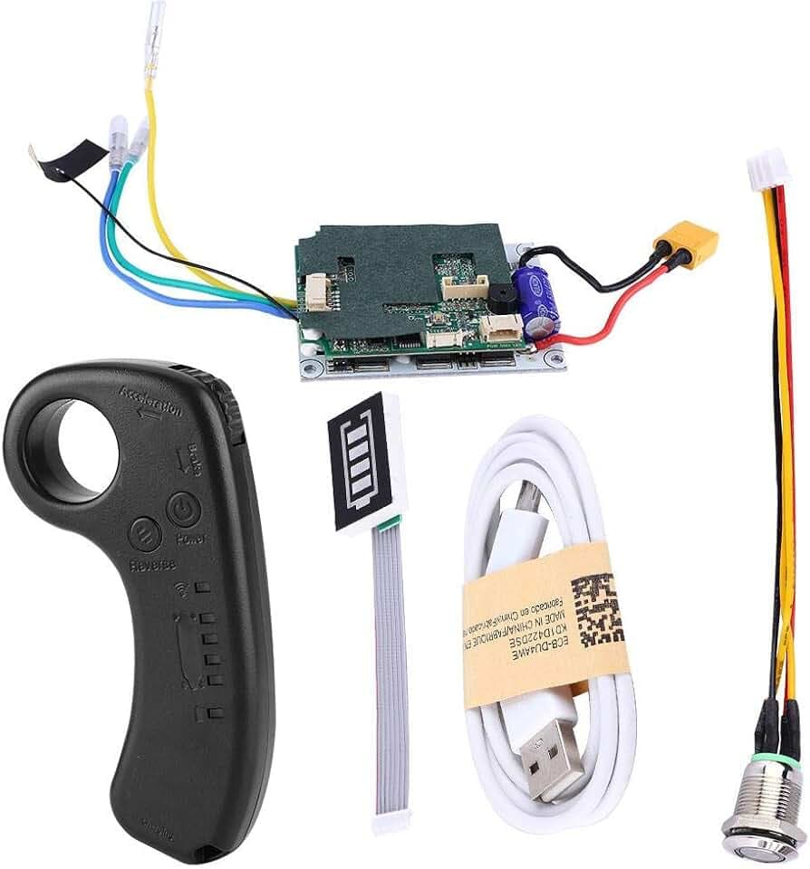 Dioche Elektrisches Skateboard ESC Kit, 430W 36V Longboard Ersatz Ersatz bürstenloser elektrischer Mainboard Motor mit Fernanzeige und LED