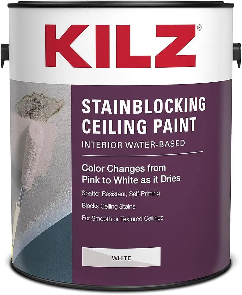 KILZ Stainblocking Ceiling Paint, Interior, White, 1 Gallon