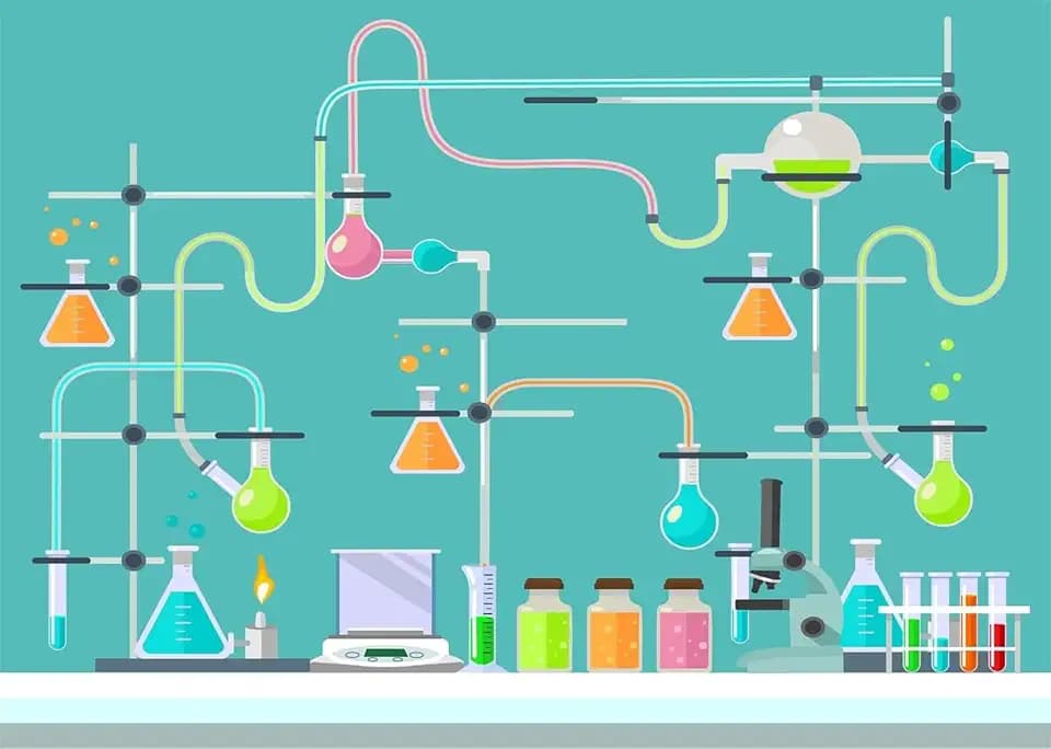 Cartoon Science Lab Backdrop 10x8ft School Classroom Scientist Themed Party Decorations Backdrop Chemistry Lab Chemical Experiments Photography Background Photo Shoot Props