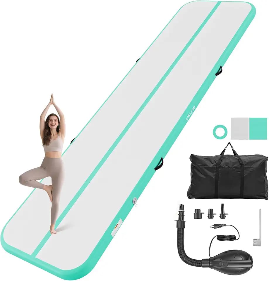 VEVOR Aufblasbare Gymnastikmatte Turnmatte 3/4/5/6 M, Air Matte mit Elektrischer Pumpe, Trainingsmatten für den Heimgebrauch/Fitnessstudio/Yoga/Cheerleading