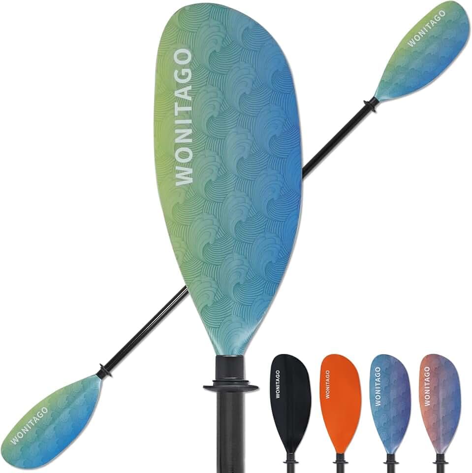 Adjustable Kayak Paddle with Fiberglass Shaft and Nylon Blade