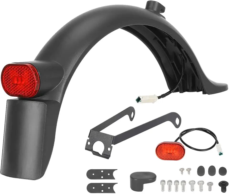E Scooter Schutzblech Hinten für Xiaomi Scooter, Metallhalterung, Integriertes Nummernschild Rahmen, Größerem Rücklicht, Hintere Kotflügel für Xiaomi Pro 2/M365/Pro/1S/Essential/Mi 3 Roller
