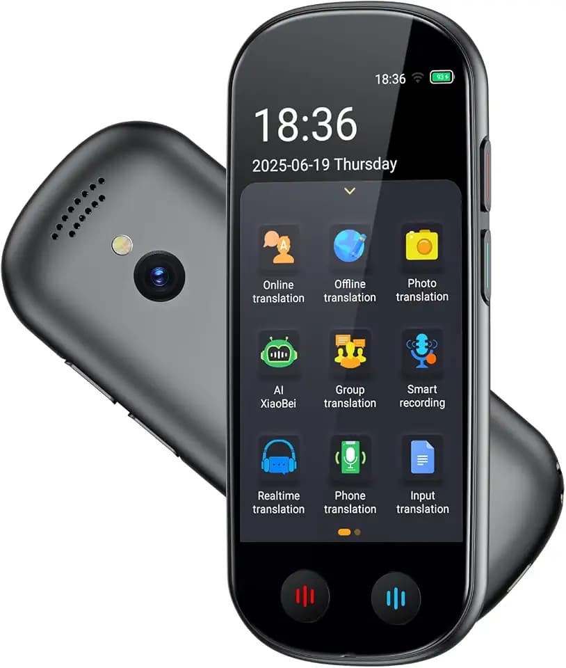 Language Translator Device, 150+ Languages Instant Two-Way Translator Device, High Accuracy Real-Time Translation Device with Online/Offline/Photo Translation for Travel Business Learning