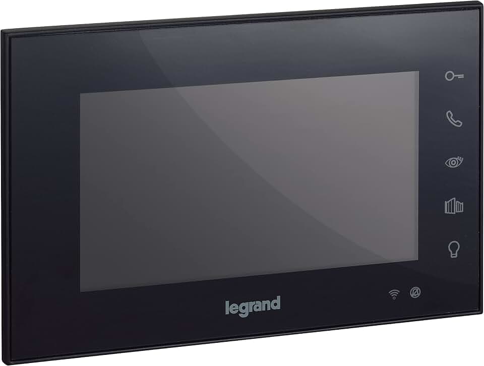 LEGRAND, Wi-Fi Video-Innenstelle mit 7-Zoll-Hochglanz-Farbbildschirm zur Erweiterung des 7-Zoll-Videosets (Bestell.-Nr. 369430) zum 2-Familienhaus, Farbe: Schwarz, 369435