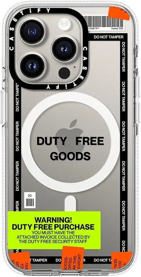 CASETiFY Clear iPhone 15 Pro Case [Not Yellowing / 6.6 ft. 3X Military Grade Drop Protection/Magsafe] - Duty Free - Clear