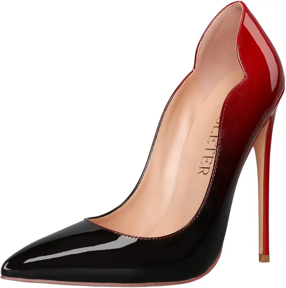 COLETER Women's 4.72 Inch Pumps Pointed Toe Stiletto Evening Dress Shoes