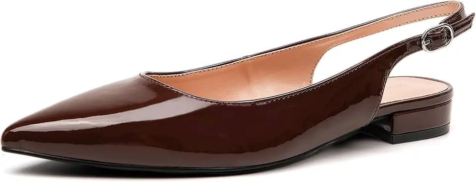 WONDERWAY Women Slingback Flat Pointed Toe Shoes for Dressy,Casual,Work,Wedding