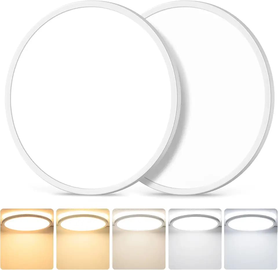 12 Inch 3200LM Dimmable Ultra Thin LED Flush Mount Ceiling Lights, 2-Pack