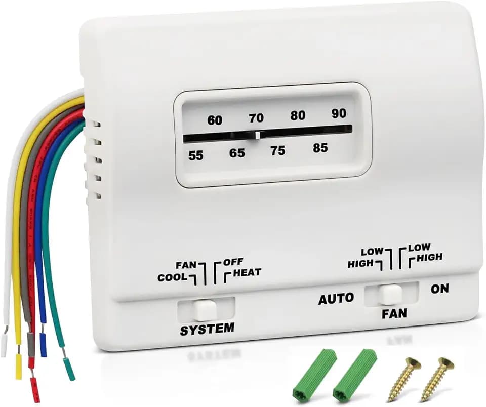 7330F3852 RV Thermostat Single Stage T-Stat Wall 7330G3351 Coleman Mach RV Thermostat Replacement Compatible with Coleman RV Air Conditioners Mach Series, White